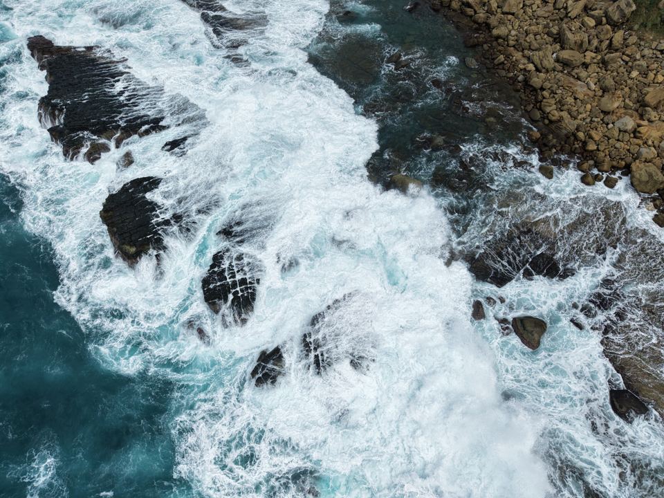 Waves on the rocks