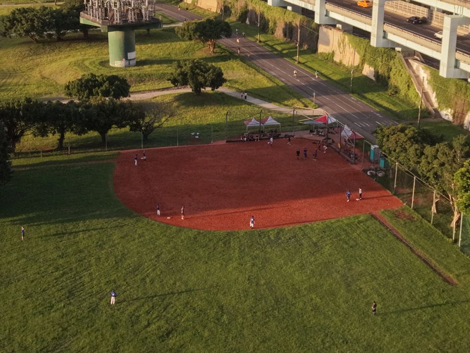 A ball game by the river